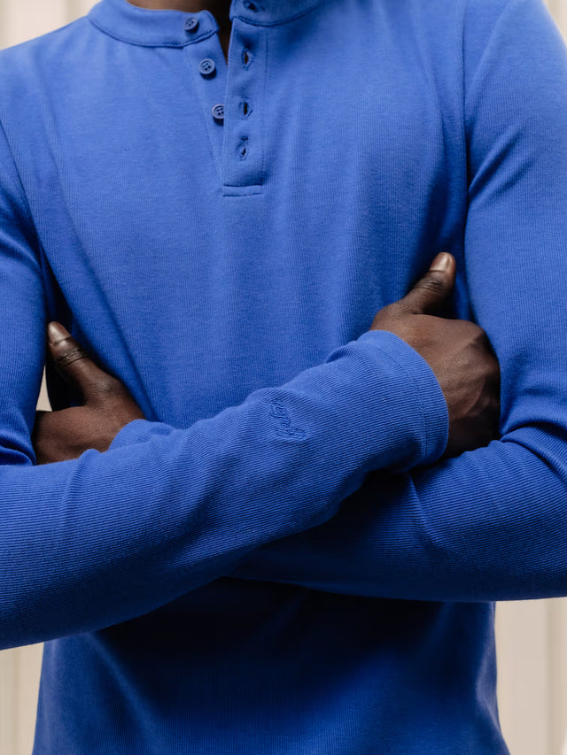 'BASEMENT' RIB HENLEY LONGSLEEVE