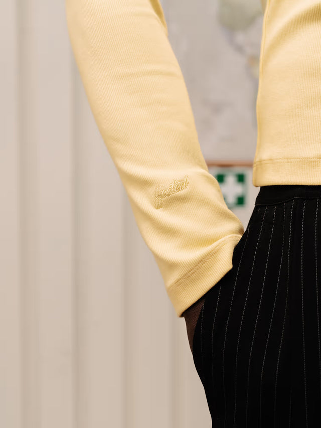 'BASEMENT' RIB HENLEY LONGSLEEVE