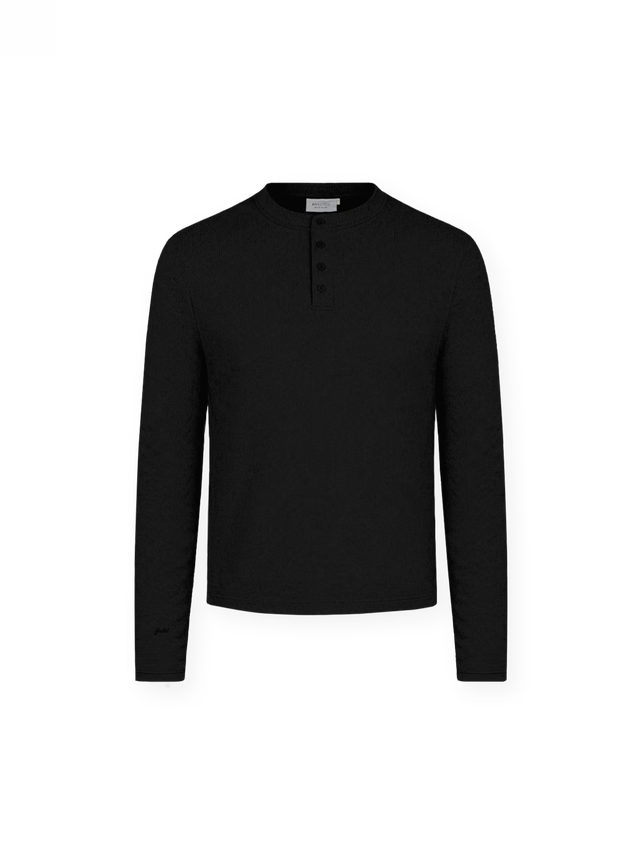 'BASEMENT' RIB HENLEY LONGSLEEVE