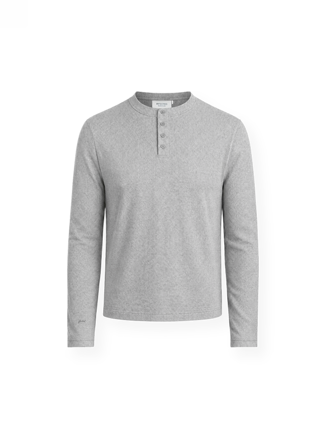 'BASEMENT' RIB HENLEY LONGSLEEVE